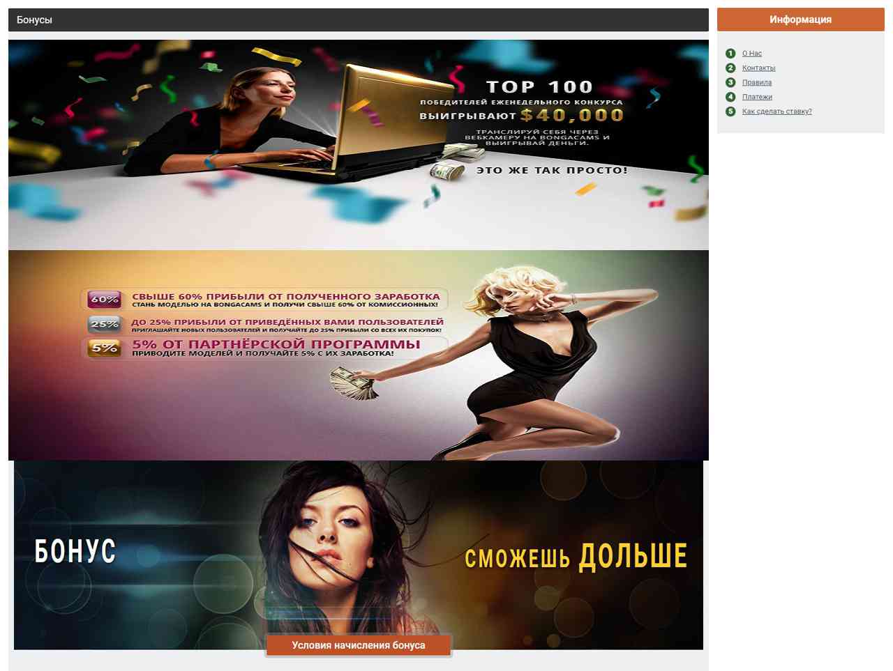 BongaCam, аккаунты